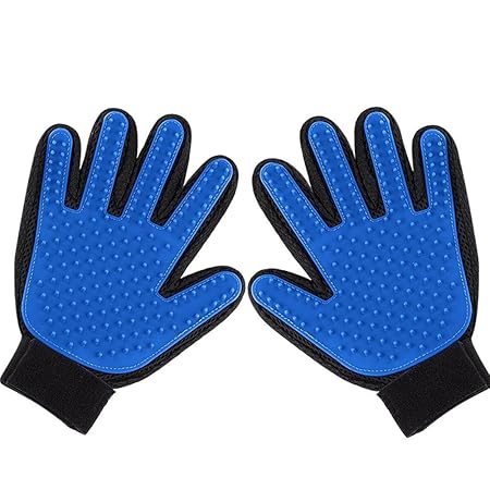 2PCS Pet Bürste Handschuh, Hepooya Haustier Fellpflege Handschuh Grooming Bürsten, Deshedding-Werkzeug Pflegenbürste Massage-