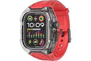 VeveXiao Transparent Designer Rugged Case with Band Compatible with Apple Watch Ultra 3/Ultra2 49mm Band,Luxury Crystal Clear Military Protective Cover Bumper Tactical iWatch Ultra Strap