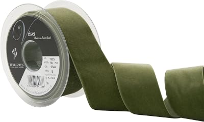Berisfords Velvet Ribbon Moss 102 x 36 x 102 cm Nylon Washable 40