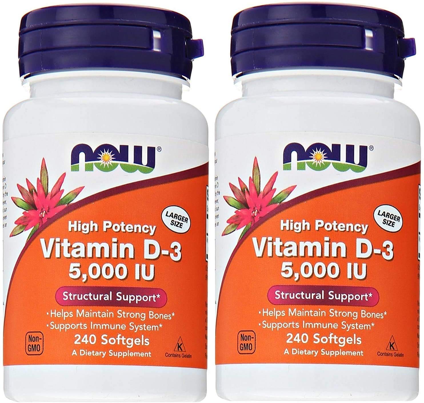 Mua Now Foods Vitamin D3 5,000 IU, 240 softgels (Pack of 2) Now Foods ...