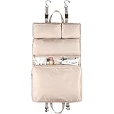 Surblue Travel Hanging Storage Bag for Luggage with Hooks and Handle Compression Packing Cube 6-in-1 Suitcase Organizer Travel Packing Organizers Space-Saving Carry-on Closet, Beige