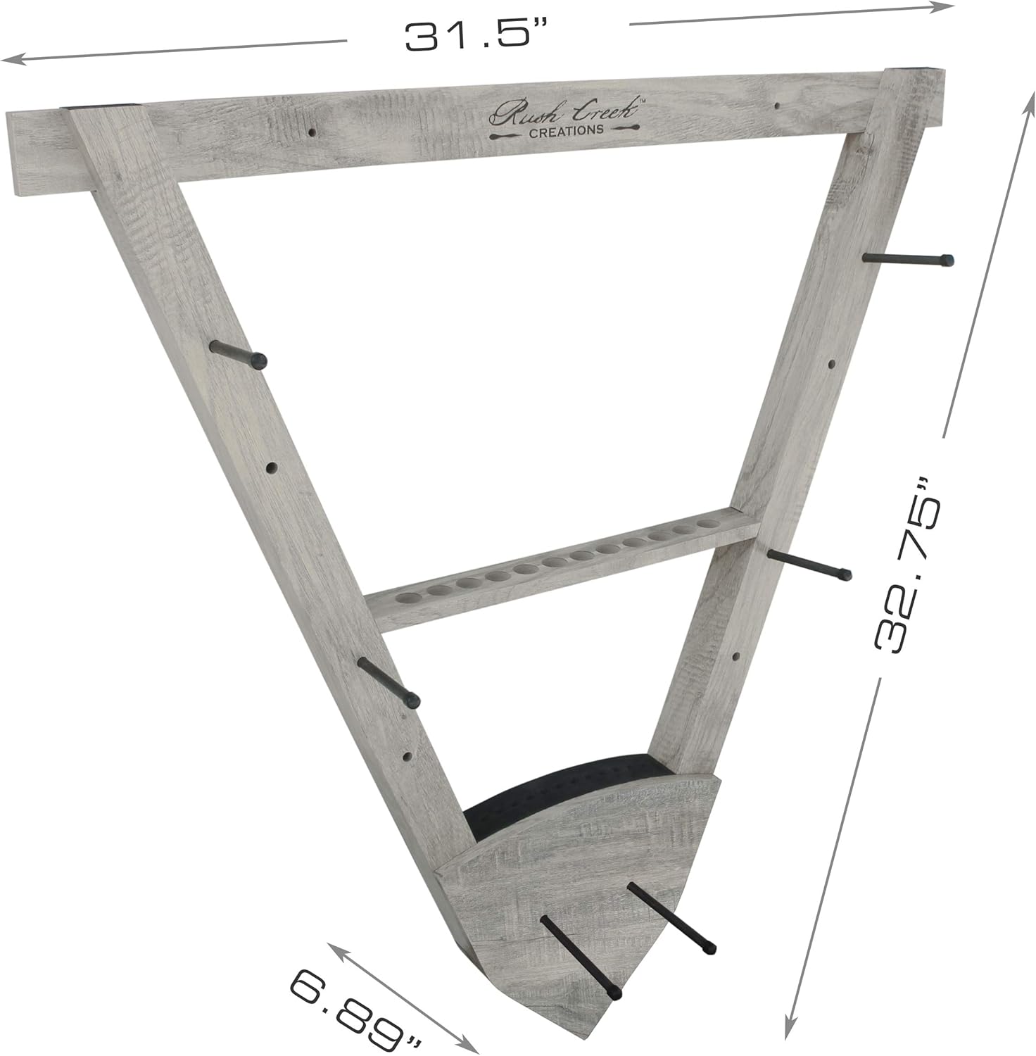 Rush Creek Creations Universal 3 Archery Bow Rack Wall Mount with 12 Arrow Capacity Barn Wood Finish - Features 3 Adjustable Bow Hanging Locations (38-4048) : Sports & Outdoors