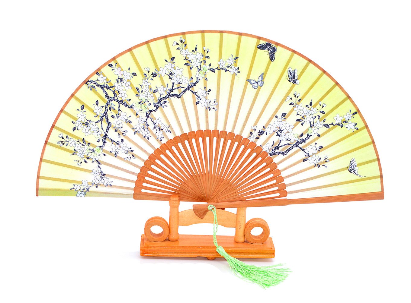 Medifier Silk Bamboo Handheld Folding Fans With hand made silk Fan cover Pouches and gift box Wedding Party Gift for Girls Women (Butterflies Flying among the Flowers Pattern 2)