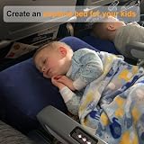 Maliton Inflatable Airplane Footrest Navy Blue Adjustable Travel Pillow view 2