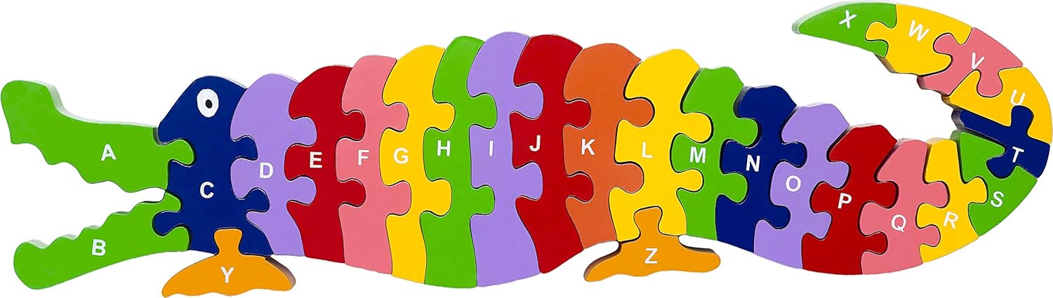 wooden crocodile alphabet puzzle