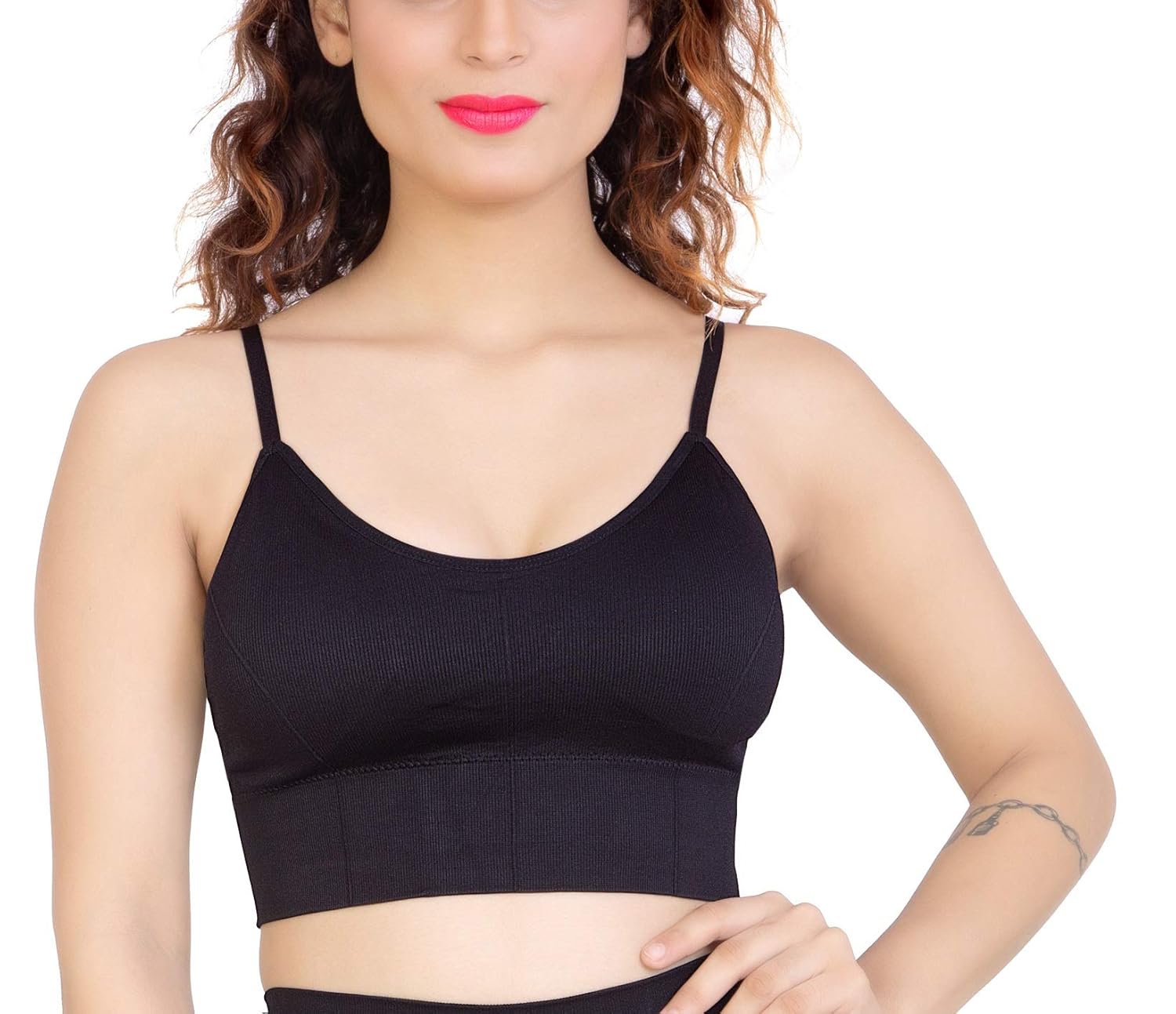 Buy GLAMORAS® Women’s Cotton Spandex Padded Seamless Sports Bra with