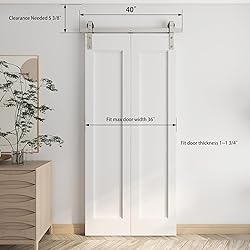 40'' Bi-Fold Sliding Barn Door Hardware Track Kit