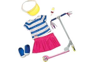 Our Generation – 18-Inch Doll Clothes – Cute to Scoot Deluxe Scooter Outfit - Fashion Clothes & Accessories, Includes Scooter,Pretend Play, for 3+ Years