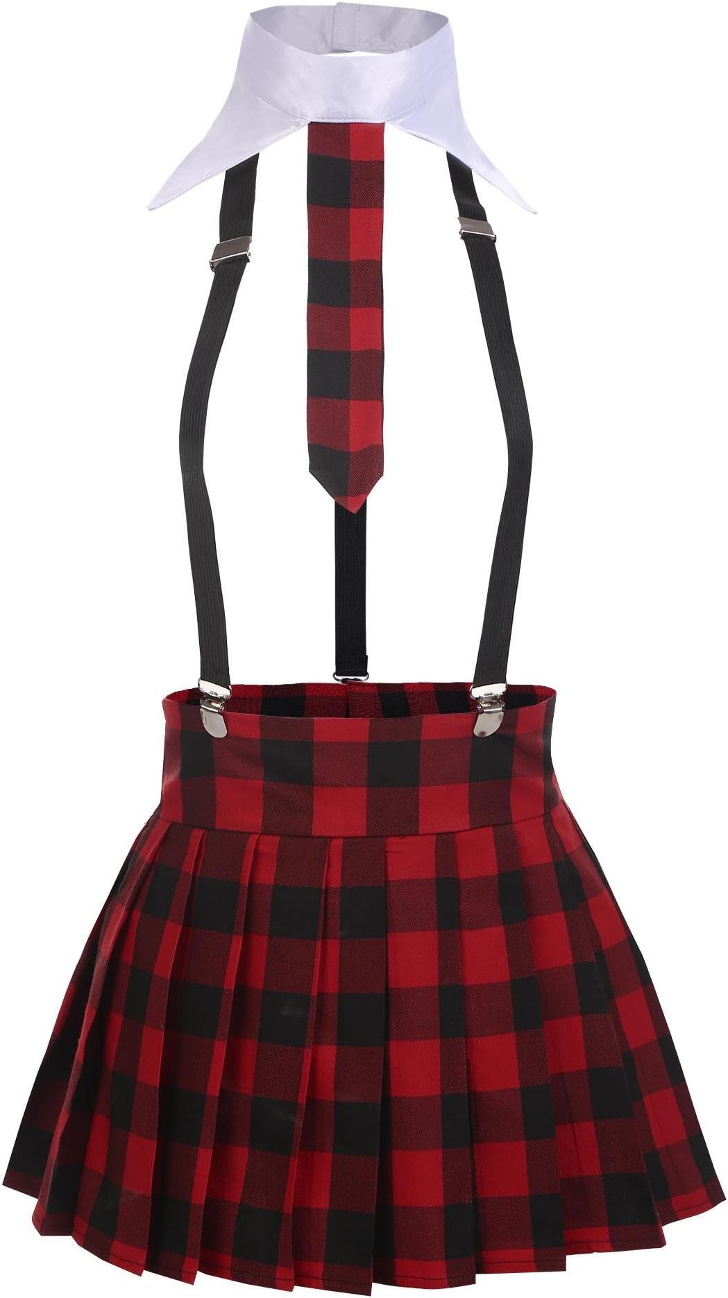 Diaper Women Sexy Plaid Lingerie Set Tie Elastic Bust Harness with Mini Skirt S-XXL