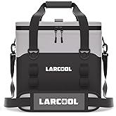LARCOOL Ultra -Tough 24 Can Soft Cooler Bag | Insulated Waterproof Portable Ice Chest with Adjustable Strap | Large Leak-Proof Lunch Coolers Box for Beach | Travel | Camping | Car | Hiking
