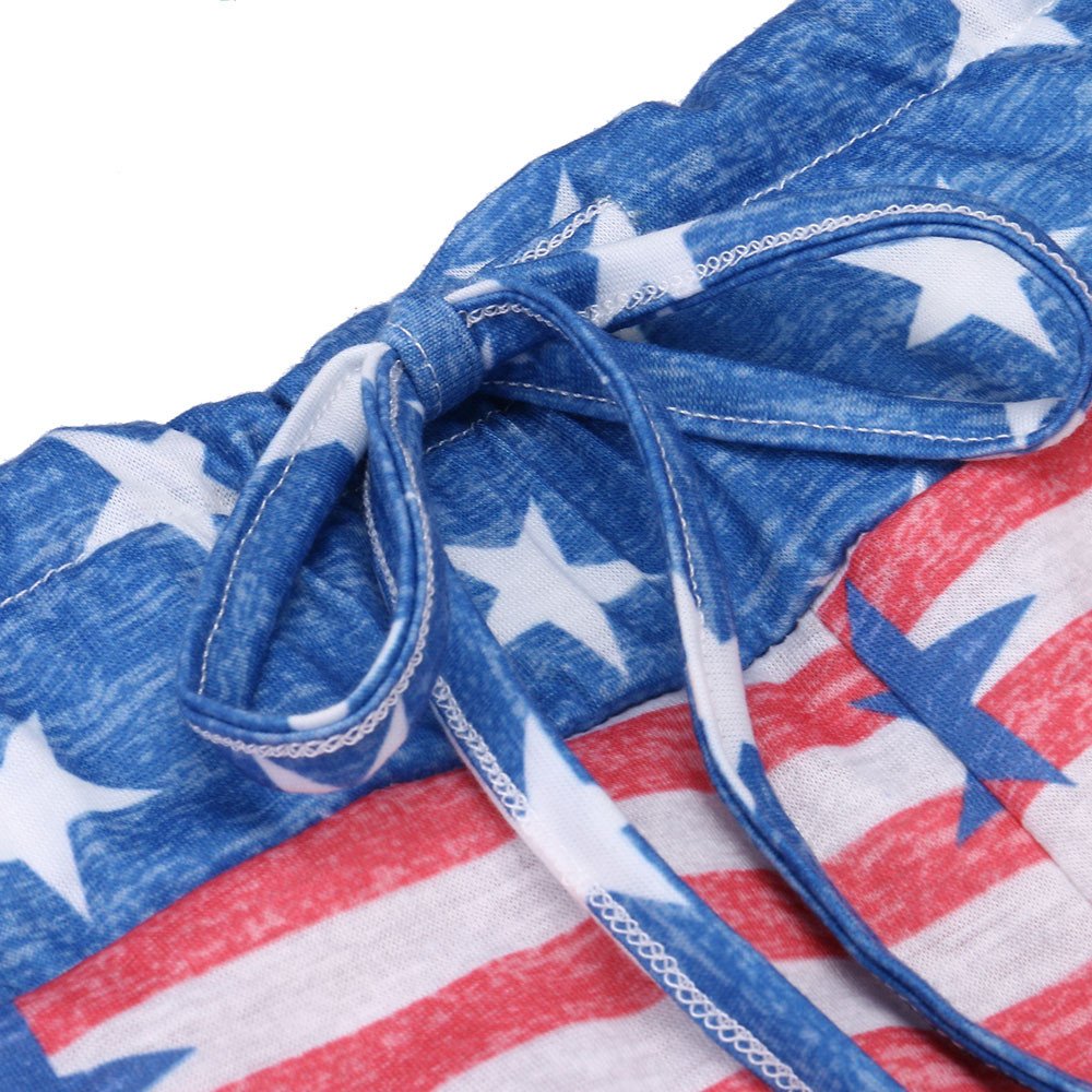 Masun Womens Drawstring Trousers American Flag Wide Leg Pants Leggings Bottoms Pants Soft Lounge Pants S-XL (S, Red)