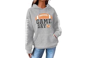 Zylkor Game Day Hooded Sweater Women American Football Graphic Sweatshirts Football Season Casual Sport Pullover Hoodies