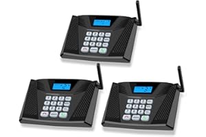 SANZUCO Intercoms Wireless for Home Upgrade, Hands-Free Intercom with Automatic Answer, 5300 Feet Range Full Duplex Home Intercom System for Business Store Office Easy to Use(3Packs, Black)