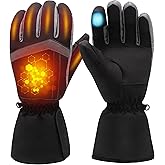 QILOVE USB Heated Gloves, Rechargeable Heated Gloves for Men Women, Non-Slip & Waterproof Electric Heating Glove Washable for Motorcycling, Fishing, Skiing, Outdoor Work