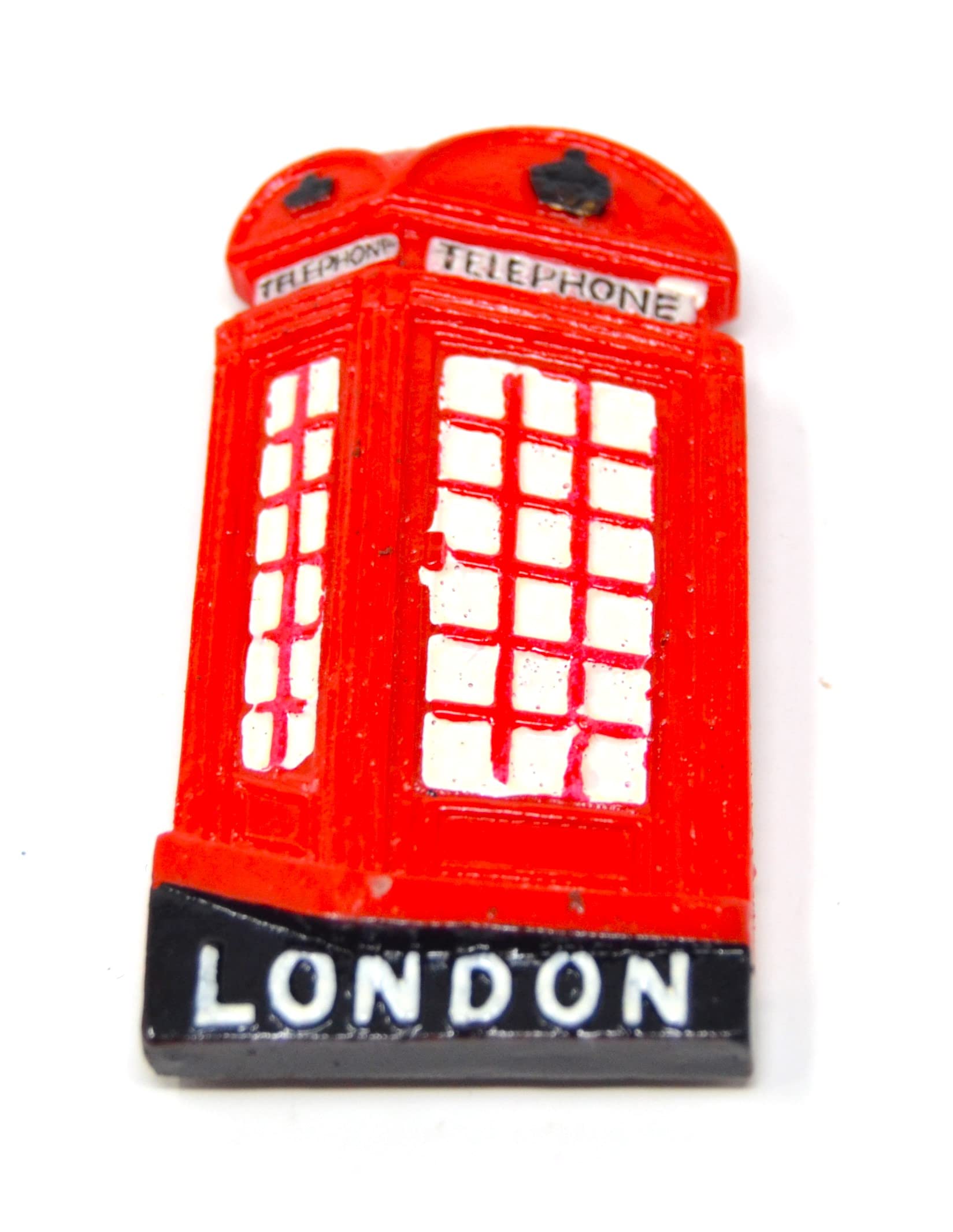3D Fridge Magnet with London Telephone Booth 6.5cm x 4cm Mailbox Red Retro UK Classic Phone Style