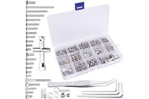 FriHobby 290PCS RC Screw Kit for 1/10 Traxxas Slash-M2.5 M3 M4 Hex Screws Washers Locknuts Body Clips Wheel Pins Hardware Fastener Spare Parts
