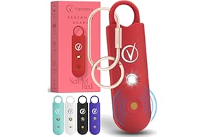 Vantamo Personal Alarm for Women - Extra Loud Double Speakers, First with Low Battery Notice with Strobe Light, Rechargeable - Safety Alarm Keychain