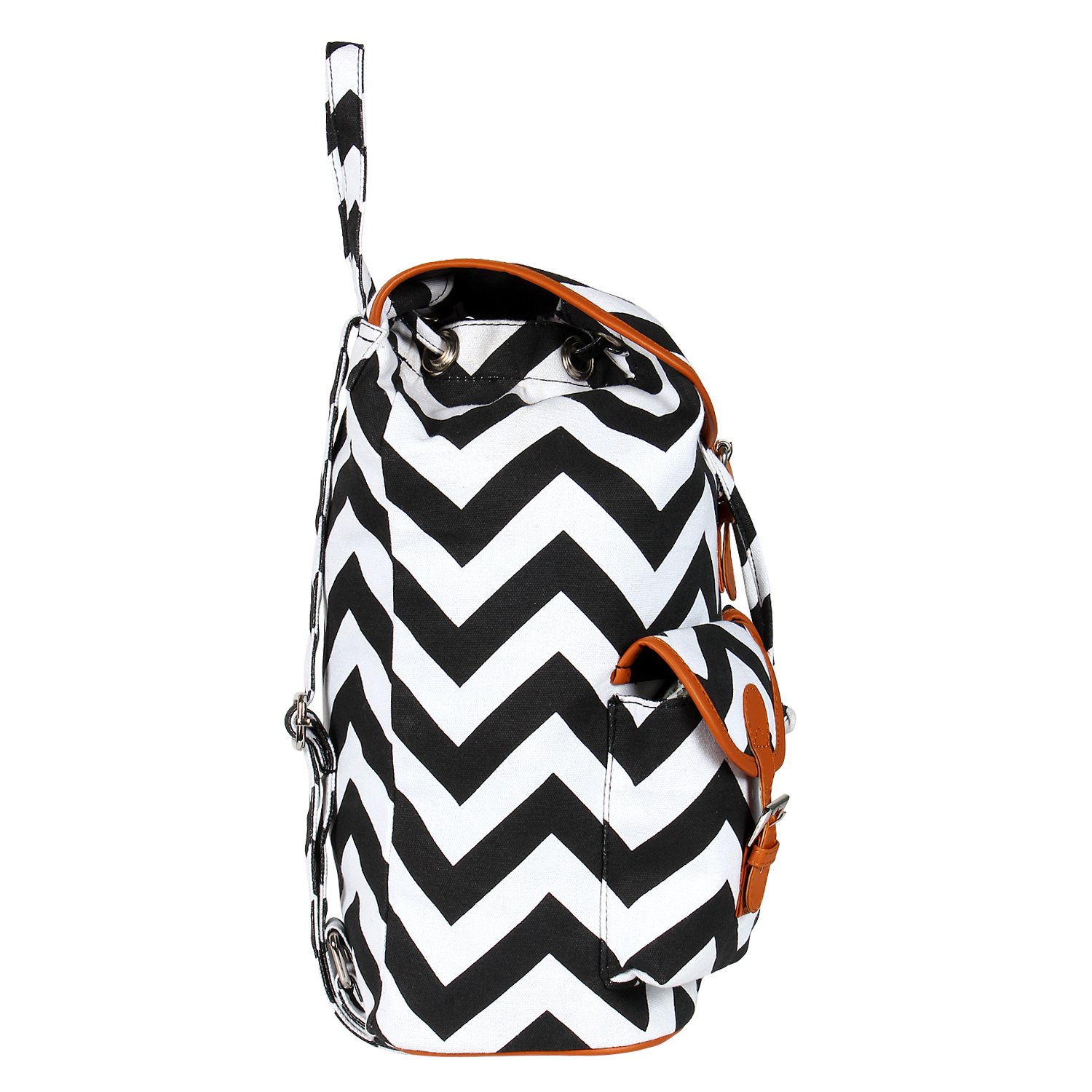 lychee bags women's black, white canvas lacey backpack