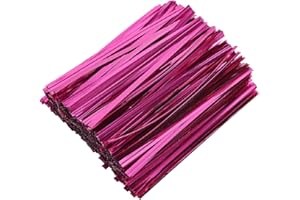 DGTANGYIN 800 Pcs 4" Metallic Twist Ties(Rose Red) for Bakery Ties, Candy Bags, Coffee Bags, Goodie Bags Ties