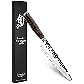 Shun Premier 6.5" Utility Knife | Handcrafted Japanese Knife, Precision and Sharpness, VG-MAX Core, Damascus Stainless Steel Cladding, Pakkawood Handle