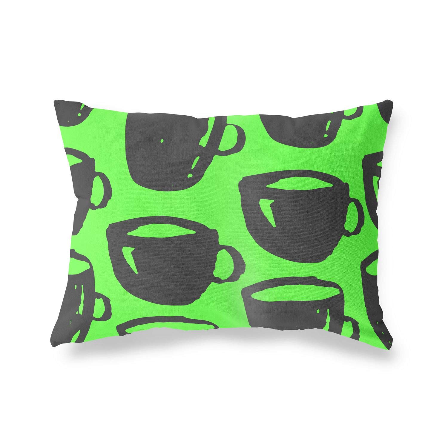 Bonamaison Decorative Cushion Cover Neon Green & Fume, Throw Pillow Covers, Home Decorative Pillowcases for Livingroom, Sofa, Bedroom, Size: 35x50 Cm - Designed and Manufactured in Turkey