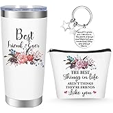 NXPOY Gifts for friend, Fried gift, Birthday gifts for women 20OZ Tumbler+Cosmetic bag + Keychain