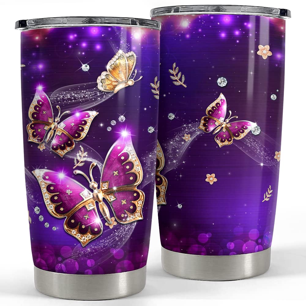 Photo 1 of SANDJEST Butterfly 20oz Tumbler with Lid