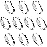 Vmuter 10 Pcs 1.5 Inch 304 Stainless Steel Screw Chain Quick Links, 175 Lbs Capacity Carabiner, Locking Quick Chain Repair Links, Pets Keychain for Outdoor Traveling Equipment