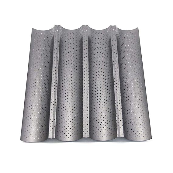 Zilong Baguette-Backblech/Baguetteblech/Baguetteform/Backblech, 4 Mulden mit Antihaftbeschichtung für Backen, 37,8 x 32,7cmx2