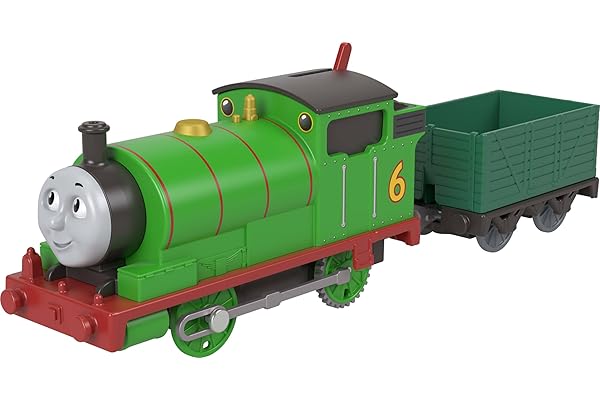 Mattel Fisher-Price Thomas & Friends Motorized Toy Train, Classic Percy Battery-Powered Engine & Cargo Car, Storytelling Play