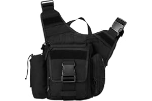 AMHEH Tactical Messenger Bag Military Molle Crossbody Sling Shoulder Backpack EDC Satchel with Multiple Pockets Waterproof for Men