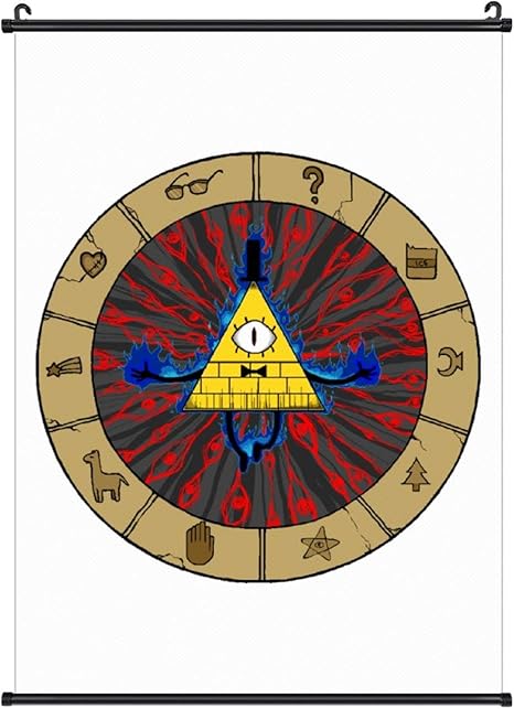 Amazon Co Jp 怪奇ゾーン グラビティフォールズ ビル サイファーハンギングペインティングウッドフレーム装飾壁アートスクロールポスターハンギングホームアートプリント装飾絵画40cm 60cm ホーム キッチン