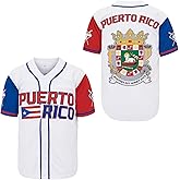 Men's Puerto Rico Baseball Jersey Vintage Embroidered Retro Hip Hop Jersey Stitched
