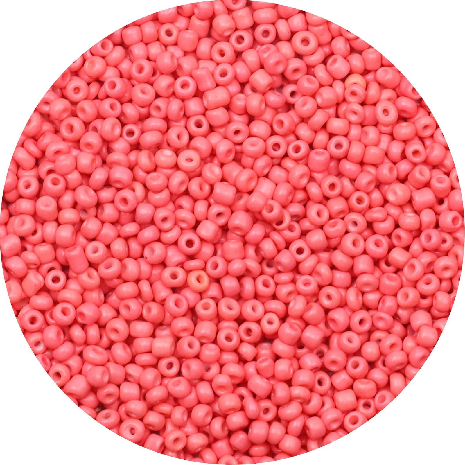 2000Pcs Coral Red Glass Seed Beads Bulk for Jewellery Making, 4mm 6/0 Small Pony Beads for Bracelet Necklace Earring Making & Crafting — image 1