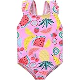 kavkas Baby Girl Swimsuit Cute One Piece Bathing Suit with Sun Protection Ruffles Swimwear (9M-6T)