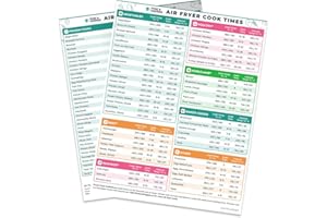 Cathy Yoder's Air Fryer Cheat Sheet Set, Air Fryer Accessories, AirFryer Cooking Guide Magnetic Cheat Sheet, AirFryer Cook Ti