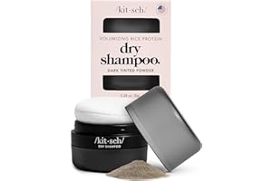 Kitsch Dry Shampoo Powder for Women & Men Dry Shampoo for Dark Hair w/Rice Protein - Unscented, Volumizing, No White Cast, No