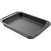 Roasting Pan with Rack-Nonstick Oven Roaster with Removable Grid to Drain Fat and Grease-Healthier Cooking with Kitchen Bakeware by Classic Cuisine