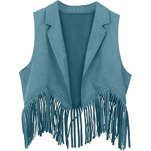 Boys Girls Western Cowboy Vest Faux Suede Leather Fringe V Neck Dress | Vests Vintage Tassel Formal Wedding Waistcoat Kids Co