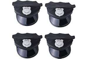 Yewong 4 Pieces Police Hat Police Officer Costume Accessory for Cop Policeman Halloween Costume Cosplay Party…