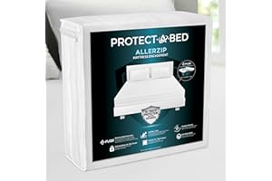 Protect-A-Bed AllerZip Zippered Mattress Encasement Queen, Bed Bug Proof and Dust Mite Proof Six-Sided Mattress Protector, 100% Waterproof Washable Cover, Fits 11"-18" Mattresses​