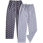 SweatyRocks Women's 2 Pack Cute Pajama Pants Bow Elastic Waist Lounge Bottoms PJ Pant