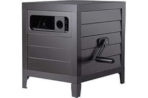 AQUAZILLA Metal Garden Hose Reel Deck box, Durable Steel Garden Hose Storage Box Cabinet, 150ft 5/8" Garden Hose Capacity. - Hose guide Manual Rewind, No-leak aluminum water connections