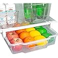 Smart Design Adjustable Pull Out Refrigerator Drawer - Extra Large, Set of 2 - BPA Free - Holds 20 lbs - Extendable Sliding Fridge Bin, Freezer, Pantry Food Holder Storage Organizer - Kitchen - Clear