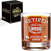 Retirement Gifts for Woman Men 2026 - Retired 2026 Not My Problem Anymore - Boss, Office, Coworkers Women/Men, Friends & Family, Farewell Gift Personalized Retirement Whiskey Glass -6