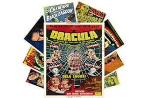 Vintage Horror Monster Movie Posters Classic Scary Movie Poster Wall Art Prints Home Theater Set for Man Cave Living Room Bed