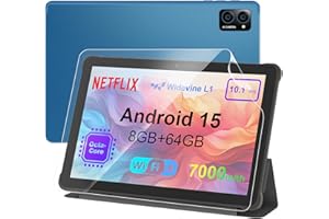 TABNERAX 10 inch Android Tablet: Octa-Core, 7000mAh, with Stand Case, IPS HD Display, Wi-Fi 6, OTG, Metal Body – Fast & Portable Tablet for Work & Entertainment, 2-Year Protection, 8GB RAM 64GB, Android 15