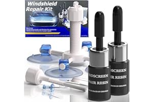 UNIIOON Windshield Repair Kit, Windshield Crack Repair Kit, Glass Repair Kit Quick Fix for Chips, Cracks, Bulls-Eye, Star-Shaped and Half-Moon Cracks