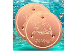 2 Pcs Bird Bath Copper Disk, Bird Baths 99.99% Pure Copper Cleaning Disk, Safe Natural Solution for Bird Bath Fountains/Bird 