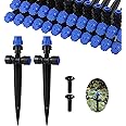 Drip Irrigation Emitters,with Adjustable 360 Degree Water Flow Drippers Emitters Push-to-Fit for 1/4 inch Tubing Garden Drippers Emitters for House Garden Watering System(12pcs- Drip)